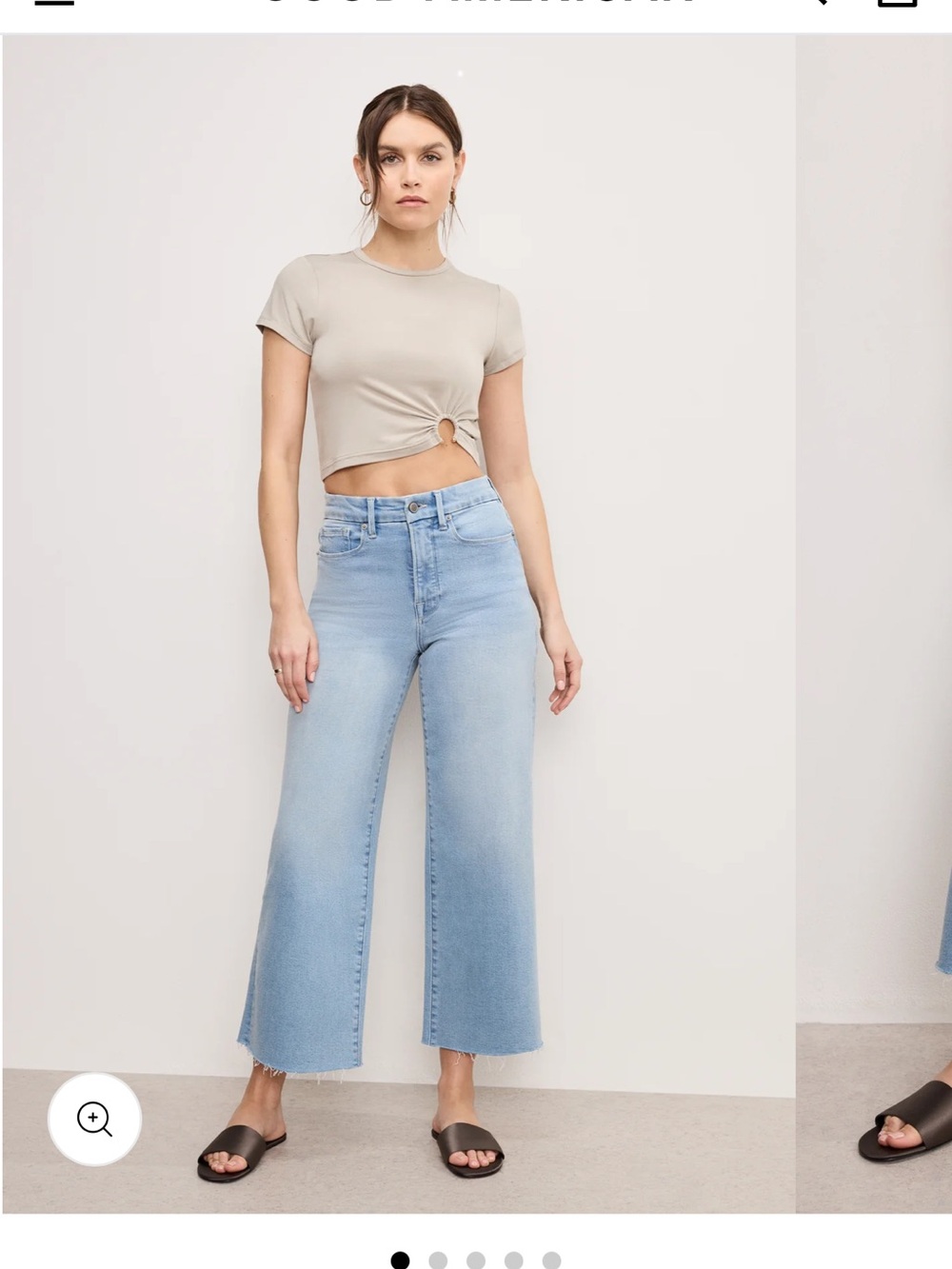 Sold out Good American Light Blue Palazo Wide Leg Crop